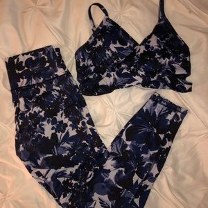 Fabletics floral leggings and sports bra set!